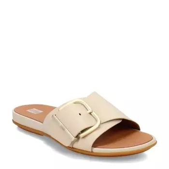 Sandals GRACIE LEATHER SLIDES Stone Beige cm [Fit Flop] MAXI-BUCKLE Women s 22.0