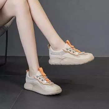 Сандалии кожаные спортивные повседневные женские туфли 35 оранжевый