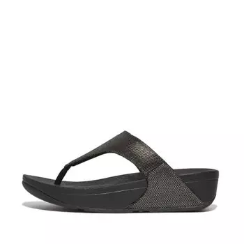 Сандалии LULU SANDALS Pewter Black см [Fit Flop] GLITZ-CANVAS TOE-POST Женские 25.0