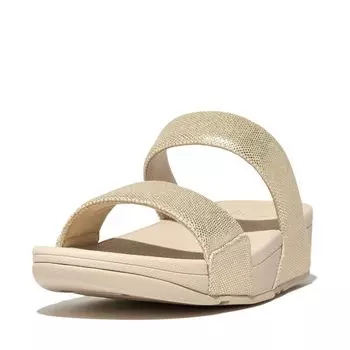 Sandals LULU SLIDES Platino cm [Fit Flop] GLITZ-CANVAS Women s 25.0
