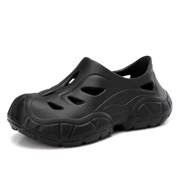 Sandals Man Summer Slippers Garden Clogs Men Sandals Outdoor Beach Sandal Fashion Clog Shoes Breathable Water Shoes Casual Slipp 39 чёрный