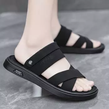 Sandals men s 2024 new outdoor wading driving dual-purpose men s non-slip casual sandals vietnam beach slippers 39 чёрный