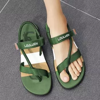 Sandals men s 2024 summer pinch two slippers men s beach flip-flops outdoor fashion cool slippers 39