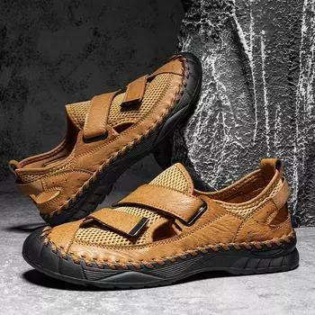 Sandals Men s 2025 Summer New 4748 Mesh Breathable Hole Shoes Men s Large Size Baotou Outdoor Shoes 38
