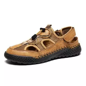 Sandals men s 2025 summer new fashion baotou non-slip beach shoes casual soft sole versatile sports cool Shoes 38 чёрный
