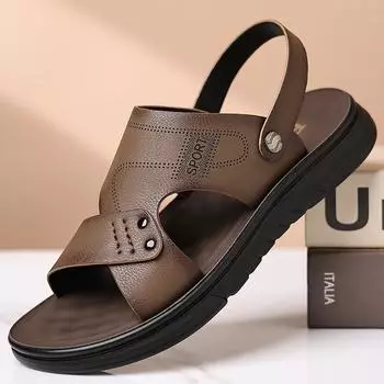 Sandals men s 2025 summer new men s sandals trendy fashion beach shoes high-end open-toed men s cool slippers 38