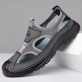Sandals men s 2025 summer new mesh breathable hole shoes driving outdoor sports and leisure shoes bag head beach shoes 39