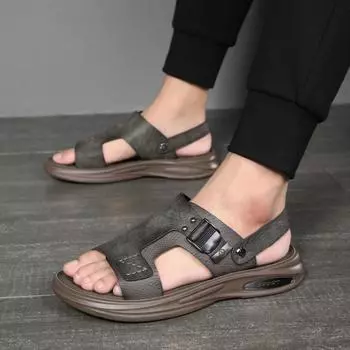 Sandals men s 2025 summer new open-toe non-slip soft-soled indoor casual and outdoor wear driving beach slippers 38