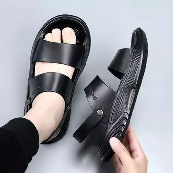 Sandals men s 2025 summer wear soft-soled beach shoes men s dual-purpose driving casual non-slip sandals men s shoes tide 38