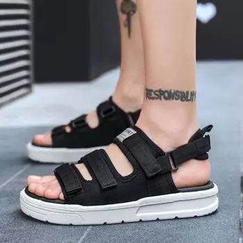 Sandals Men s Beach Summer Outfit Vietnamese Open-toed Men s Driving Teen Student Sandals Sandals 36 чёрный