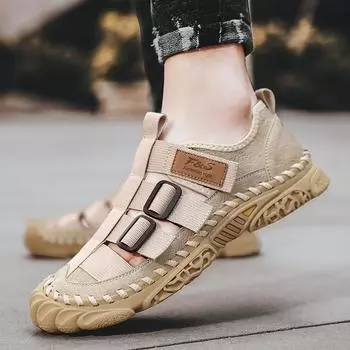 Sandals Men s Casual Sports Outdoor Hiking Shoes Outer Wear Beach Shoes Men s Casual Baotou Beach Shoes 38 чёрный