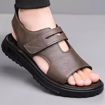 Sandals men s large size 2025 new men s fashion Roman beach shoes open-toed dragon pattern men s shoes 38