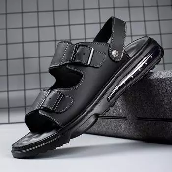 Sandals men s new air cushion driving slippers in summer 2025 casual sports non-slip soft-soled outdoor beach shoes 38