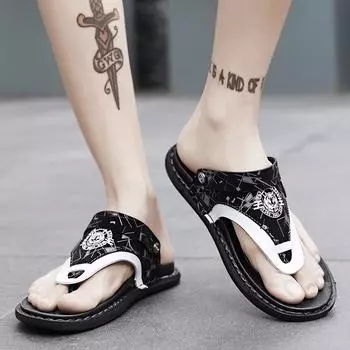 Sandals men s outer wear 2024 new winter trend sports casual driving sandals beach outdoor pinch slippers 39 жёлтый