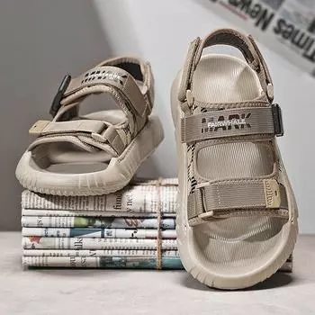 Sandals men s outer wear 2025 new summer trend sports leisure driving outdoor beach cool slippers 39 хаки