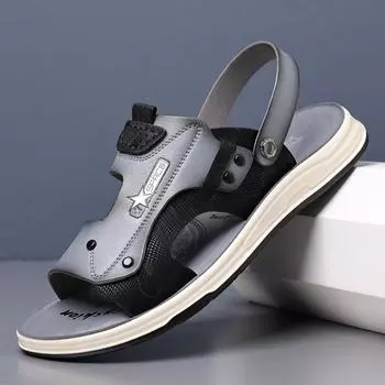Sandals men s outer wear 2025 new summer high-end breathable casual men s sandals soft-soled soft-faced beach shoes 38