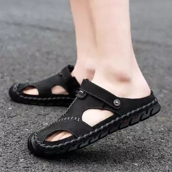 Sandals men s summer buckle 2020 four-season casual beach shoes cool slippers Korean version of students wearing sandals 38