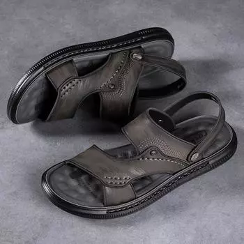 Sandals men s summer new men s cool slippers outdoor dual-purpose latex non-slip Vietnamese casual beach shoes men s trend 38