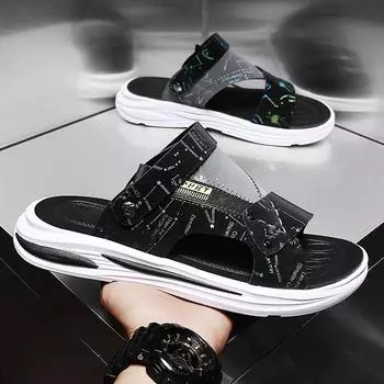 Sandals men s summer new versatile casual youth sandals summer outdoor non-slip wear-resistant sports beach sandals 39 чёрный