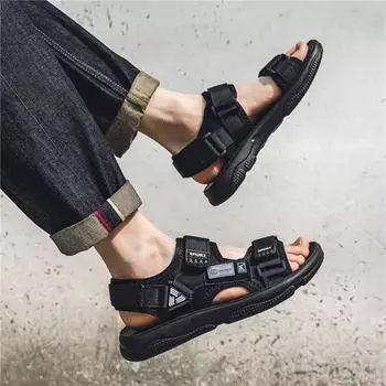 Sandals men s summer new versatile casual sandals men s shoes driving outdoor non-slip wear-resistant sports beach shoes 39 чёрный