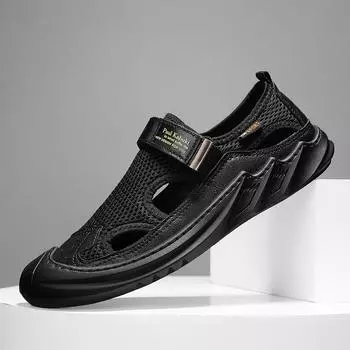 Sandals men s summer outer wear men s beach shoes creek mesh breathable non-slip sports mesh shoes hole wading shoes 39 серый