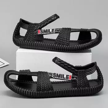 Sandals men s summer wear new drag sports non-slip beach straw shoes dual-purpose cool driving Sandals 36