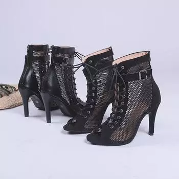 Sandals Woman Summer 2024 New Mesh Peep Toe Women s Sandals Large 43 Thin Heel High Heels Sexy Dance Luxury Brand Ladies Shoes 35
