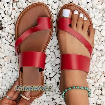 Sandals Women Flats Casual Slippers Summer Shoes 2024 New Fashion Dress Flip Flops Beach Bohemian Shoes Female Large Size 36-43 36 коричневый