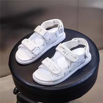 Sandals women s new 2025 new Korean version of versatile flat-bottomed casual shoes children wear fashionable breathable fish mouth women s shoes 35