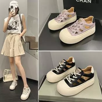 Сандалии женские летние туфли Booster Shoes кожаные маленькие белые туфли кроссовки 33 бежевый