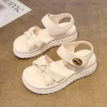 Sandals women s summer bow muffin thick-soled outer wear non-slip cool slippers women 34