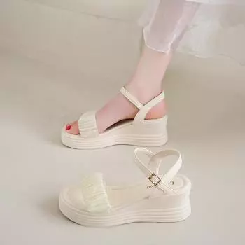 Sandals women s summer outer wear new small thick sole height increase word with cool slippers non-slip 34