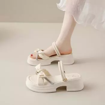 Sandals women s summer wear with skirts new two wear soft-soled slippers trendy 35