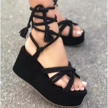 Sandals Women Summer Fashion Women s Sandals 2024 Women s Wedge Sandals Cross Straps Casual Women s Shoes Women s High Heels 36