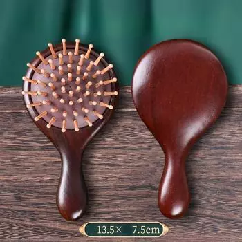 Sandalwood Leather Massage Comb Large Plate Air Cushion Comb Airbag Comb Head Care Smooth Hair Anti-static Wooden Comb Meridian Comb 13.5*7.5