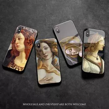 Сандро Боттичелли Ренессанс художественная роспись силиконовое стекло чехол для телефона iPhone SE 7 8 Plus X XR XS 11 12 13 mini Pro max iPhone 7 8 SE(2)&Soft silicone case
