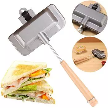 Sandwich Machine Non Stick Aluminum Alloy Sandwich Making Double-Sided Baking Tray Bread Toast Breakfast Machine Sandwich Maker чёрный
