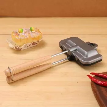 Сэндвич-машина из алюминиевого сплава с антипригарным покрытием, двухсторонний противень для выпечки, тостер для хот-догов, тост-машина для завтрака чёрный