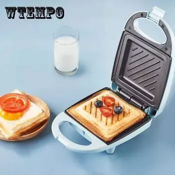 Сэндвич-машина, многофункциональная бытовая легкая машина для приготовления завтрака, машина для приготовления гамбургеров, электрическая сковорода для выпечки тост-пресса, духовка синий