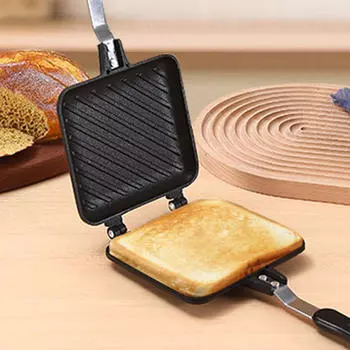 Сэндвичница для завтрака, вафельная сковорода с ручками, многофункциональная крышка с антипригарным покрытием