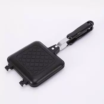 Сэндвичница и вафельница 2 в 1 с антипригарным покрытием — простота приготовления и очистки, приготовление гамбургеров, инструменты для выпечки, идеально подходящие для домашнего завтрака чёрный