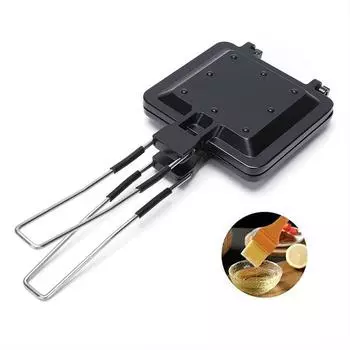 Сэндвичница из алюминиевого сплава с антипригарным покрытием для завтрака Машина для выпечки вафель и блинов Барбекю Духовка Форма для гриля Сковорода Посуда чёрный