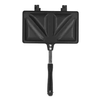 Сэндвичница из алюминиевого сплава, тостер для хот-догов, двухсторонняя сковорода, форма для выпечки сэндвичей, черная L чёрный