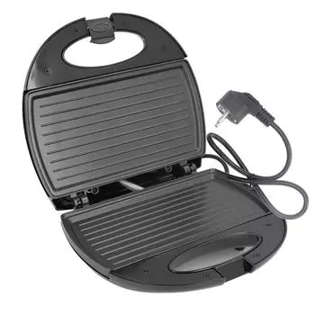 Сэндвичница из нержавеющей стали с антипригарным покрытием, двухсторонний нагрев, защита от перегрева, индикаторная лампа