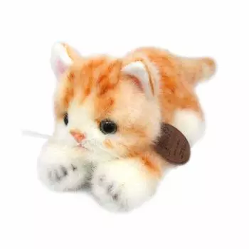 Sanei Boeki Graceful Reprint Kitten Miya Gold Ползающая плюшевая игрушка Высота 9 см Сделано в Японии