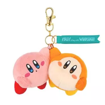 Sanei Boeki Kirby of the Stars Kirby Play with Waddle Dee Mascot Nakayoshi W12 x x H7cm Plush Toy KPWW02 D7.5