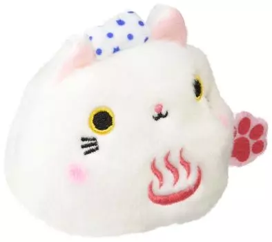Sanei Boeki Original Plush Cat Dango Hot Spring Cat Dango x D6 x H7cm Animal W7.5