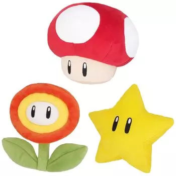 Sanei Boeki Супер Гриб Огненный Цветок Супер Звезда Мягкий набор из 3 Супер Марио ВСЕ ЗВЕЗДЫ КОЛЛЕКЦИЯ & & (S) [Высота примерно. 15,5-18 см]