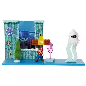 Sanei Boeki Super Mario Figure Collection Playset Underwater Stage FPS-006 синий