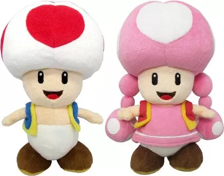 Sanei Boeki Super Mario Toad Мягкая игрушка жаба набор из 2 игрушек ALL STAR COLLECTION & (S) [Высота примерно. 20см]